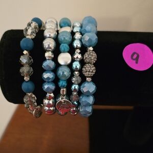 Erimish Blue and Silver Bracelet Set
